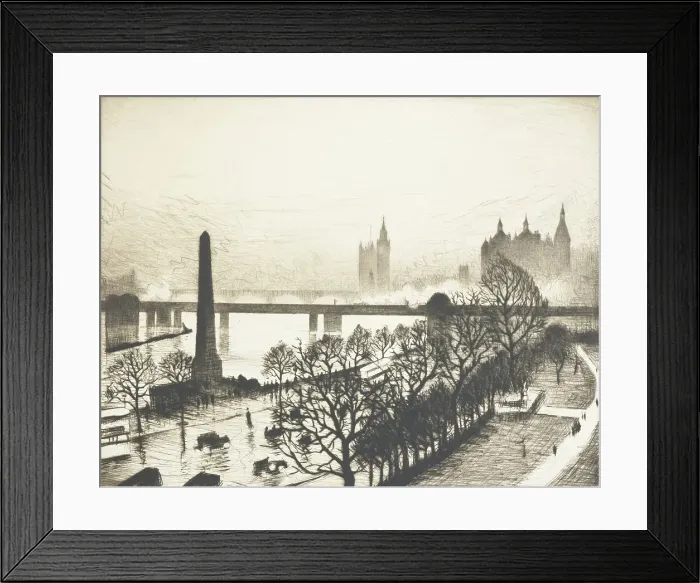 Framed Print : Westminster from a Savoy window, 1925 -1926. Creator: CRW Nevinson Framed Print : Westminster from a Savoy window, 1925 -1926. Creator: CRW Nevinson