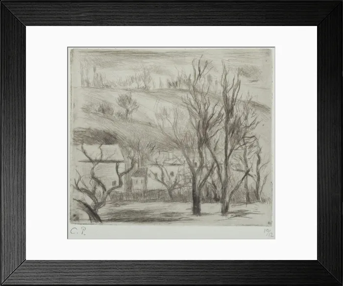 Framed Print : Paysage à l'Hermitage (Pontoise); (Landscape at l'Hermitage, Pontoise), 1880. Creator: Camille Pissarro Framed Print : Paysage à l'Hermitage (Pontoise); (Landscape at l'Hermitage, Pontoise), 1880. Creator: Camille Pissarro