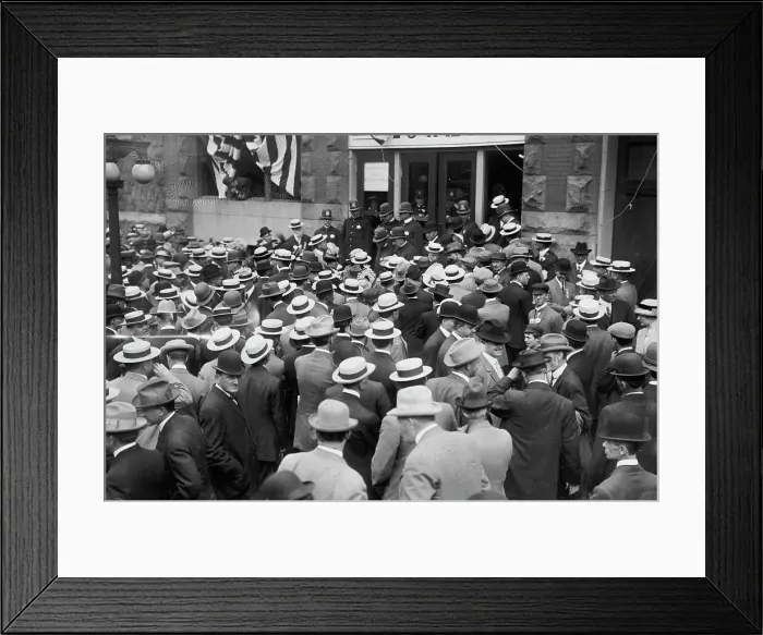 Framed Print : Entrance to Convention Hall, 1912. Creator: Bain News Service Framed Print : Entrance to Convention Hall, 1912. Creator: Bain News Service