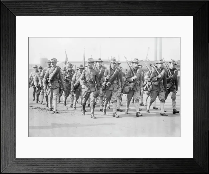 Framed Print : 47th Rgt. Brooklyn - going to war games, between c1910 and c1915. Creator: Bain News Service Framed Print : 47th Rgt. Brooklyn - going to war games, between c1910 and c1915. Creator: Bain News Service