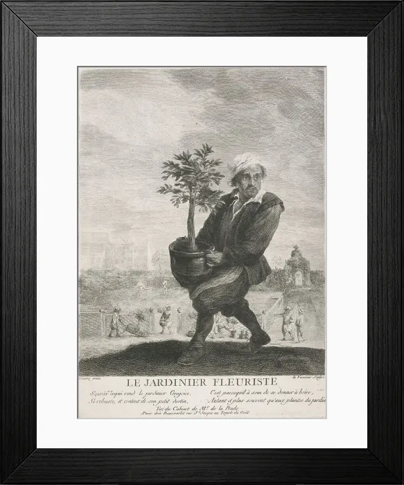 Framed Print : Le Jardinier Fleuriste (The gardener), 1749-1797. Creator: Jean-Charles Levasseur Framed Print : Le Jardinier Fleuriste (The gardener), 1749-1797. Creator: Jean-Charles Levasseur
