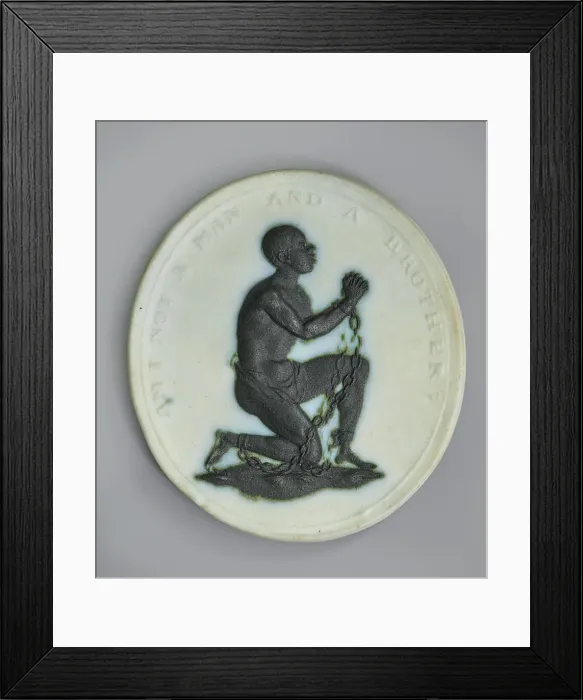Framed Print : Medallion Produced For The Society For Effecting The Abolition Of The Slave Trade, c1787-1790. Creator: Josiah Wedgwood Framed Print : Medallion Produced For The Society For Effecting The Abolition Of The Slave Trade, c1787-1790. Creator: Josiah Wedgwood