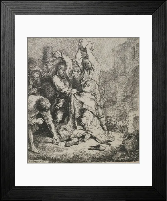 Framed Print : The stoning of St Stephen, 1635. Creator: Rembrandt Harmensz van Rijn Framed Print : The stoning of St Stephen, 1635. Creator: Rembrandt Harmensz van Rijn