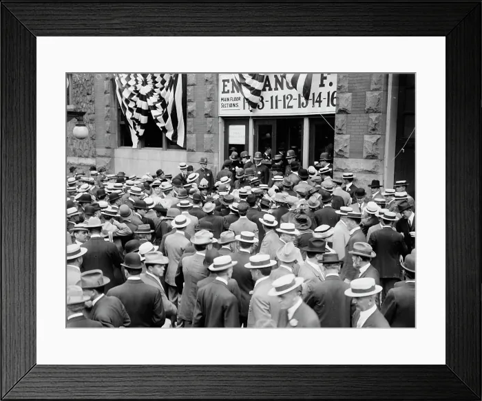 Framed Print : Crowd being turned back at Coliseum, 1912. Creator: Bain News Service Framed Print : Crowd being turned back at Coliseum, 1912. Creator: Bain News Service