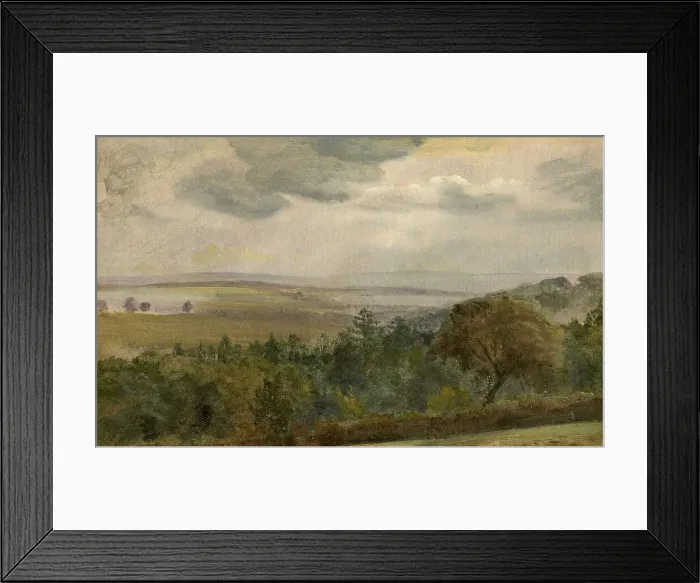 Framed Print : Extensive Landscape With Clouds, c1850. Creator: Lionel Constable Framed Print : Extensive Landscape With Clouds, c1850. Creator: Lionel Constable