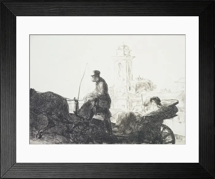 Framed Print : En promenade, 1932. Creator: Edmund Blampied Framed Print : En promenade, 1932. Creator: Edmund Blampied