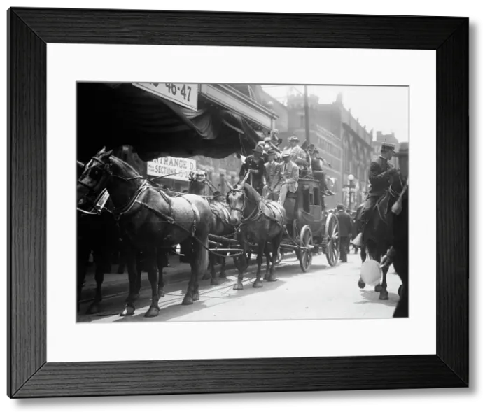 Framed Print : California delegates on stagecoach at the 1912 Republican National Convention held at the...1912. Creator: Bain News Service Framed Print : California delegates on stagecoach at the 1912 Republican National Convention held at the...1912. Creator: Bain News Service