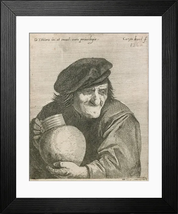 Framed Print : No title. (Peasant holding jar.), 1635-1668. Creator: Quirin Boel Framed Print : No title. (Peasant holding jar.), 1635-1668. Creator: Quirin Boel
