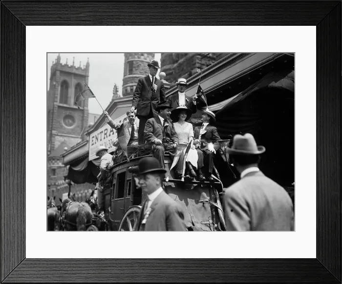 Framed Print : California delegates on stagecoach at the 1912 Republican National Convention held at the...1912. Creator: Bain News Service Framed Print : California delegates on stagecoach at the 1912 Republican National Convention held at the...1912. Creator: Bain News Service