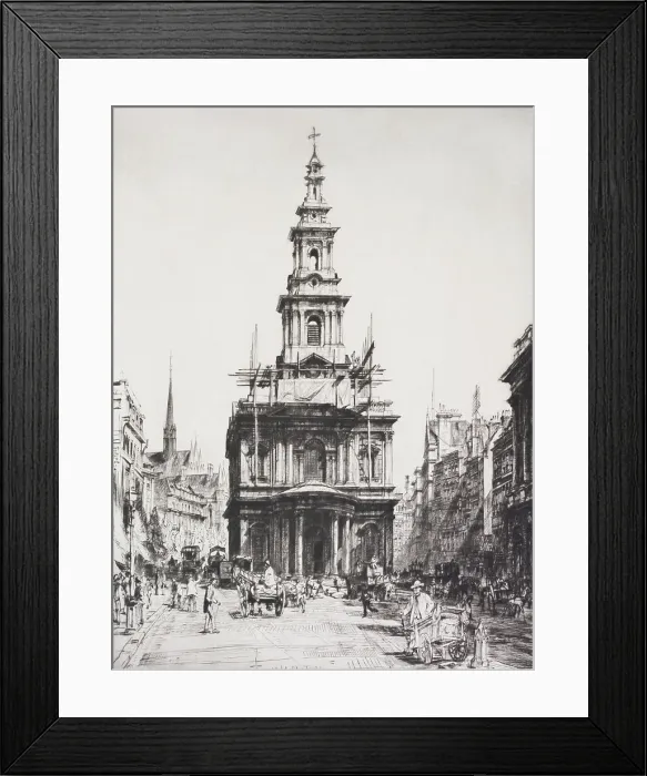 Framed Print : St. Mary le Strand, 1916. Creator: Francis Dodd Framed Print : St. Mary le Strand, 1916. Creator: Francis Dodd