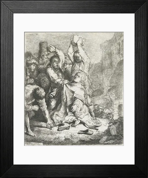 Framed Print : The stoning of St Stephen, 1635, Netherlands. Creator: Rembrandt Harmensz van Rijn Framed Print : The stoning of St Stephen, 1635, Netherlands. Creator: Rembrandt Harmensz van Rijn