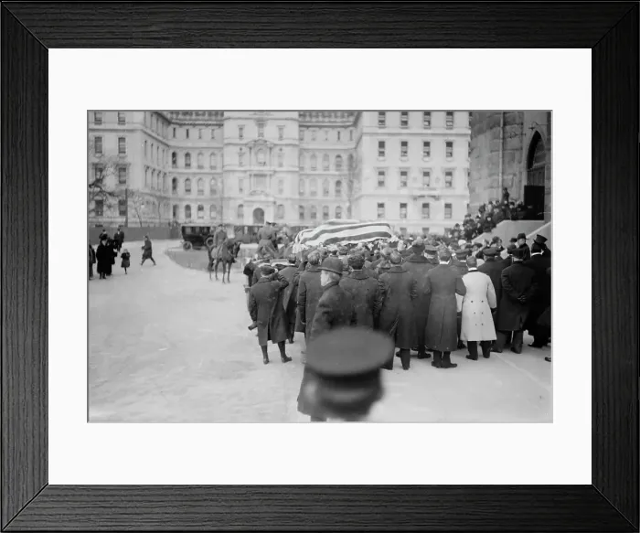 Framed Print : Reid funeral leaving cathedral, 1913. Creator: Bain News Service Framed Print : Reid funeral leaving cathedral, 1913. Creator: Bain News Service
