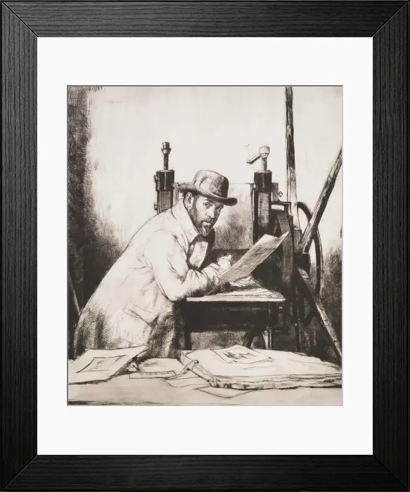 Framed Print : Bone at the press, 1908. Creator: Francis Dodd