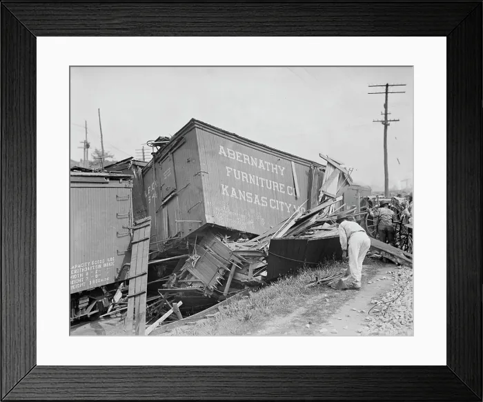 Framed Print : B & O Wreck - Washington, between c1910 and c1915. Creator: Bain News Service