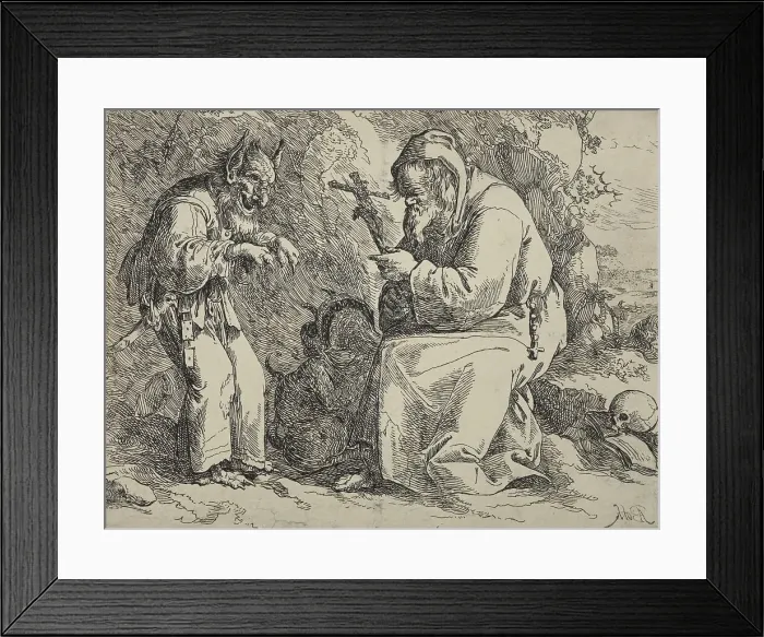 Framed Print : Temptation of St Antony, 1628-1642. Creator: Andries Dirksz Both