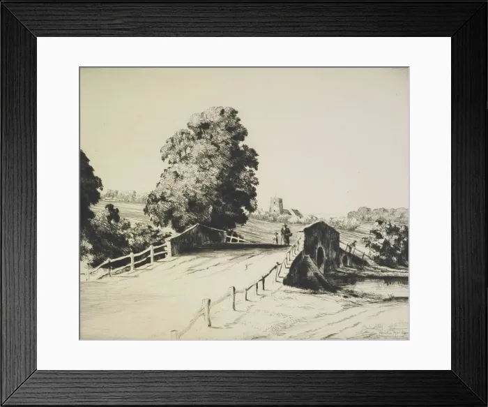 Framed Print : A Suffolk bridge, 1930s. Creator: Martin Hardie Framed Print : A Suffolk bridge, 1930s. Creator: Martin Hardie