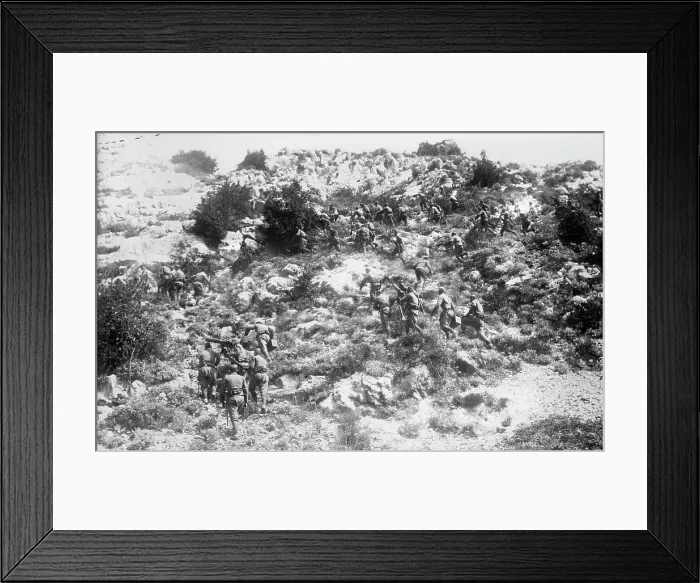 Framed Print : Montenegrins attacking Becic [i.e. Decic] Fort, between c1910 and c1915. Creator: Bain News Service