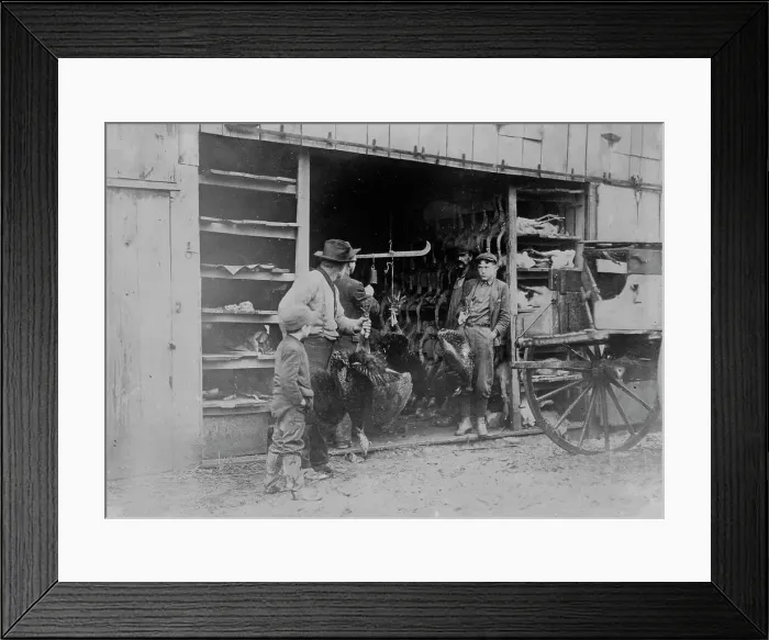 Framed Print : Buying Thanksgiving turkey, between c1910 and c1915. Creator: Bain News Service Framed Print : Buying Thanksgiving turkey, between c1910 and c1915. Creator: Bain News Service