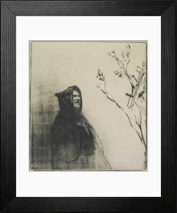 Framed Print : A monk praying, St. Francis, c.1877. Creator: Francis Seymour Haden Framed Print : A monk praying, St. Francis, c.1877. Creator: Francis Seymour Haden