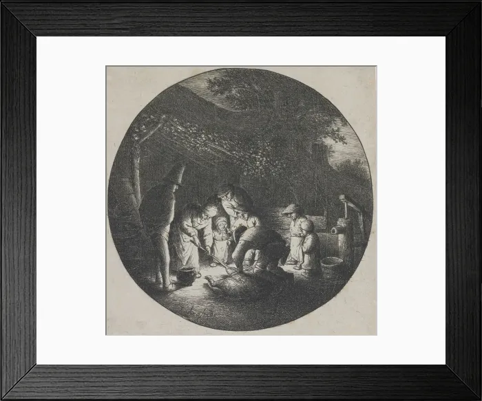 Framed Print : The pig killers, c.1652. Creator: Adriaen van Ostade Framed Print : The pig killers, c.1652. Creator: Adriaen van Ostade