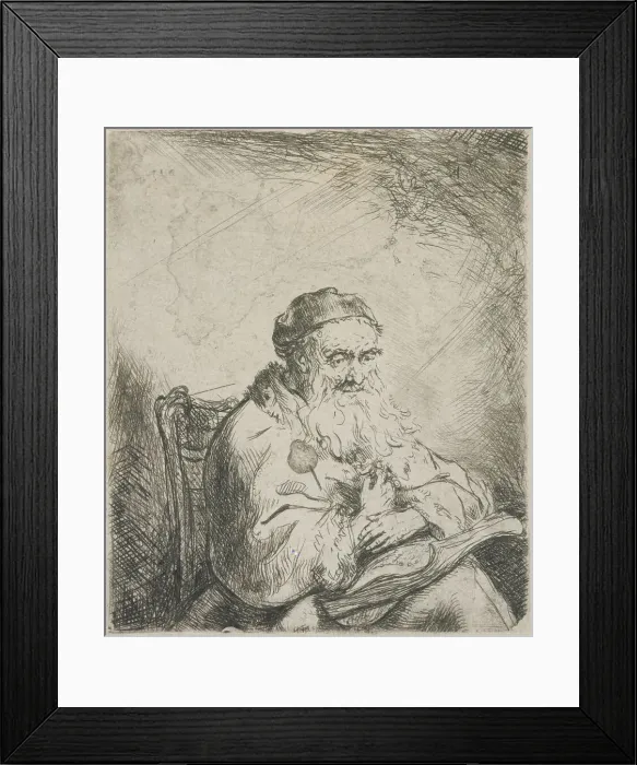 Framed Print : The old man with a leaf of trefoil on his coat, 1642-1669. Creator: Ferdinand Bol Framed Print : The old man with a leaf of trefoil on his coat, 1642-1669. Creator: Ferdinand Bol