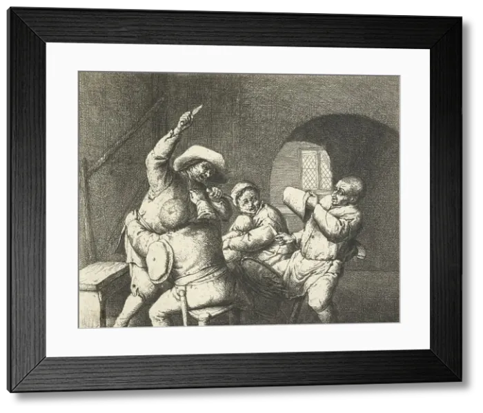 Framed Print : The peasants quarrel, 1653. Creator: Adriaen van Ostade Framed Print : The peasants quarrel, 1653. Creator: Adriaen van Ostade