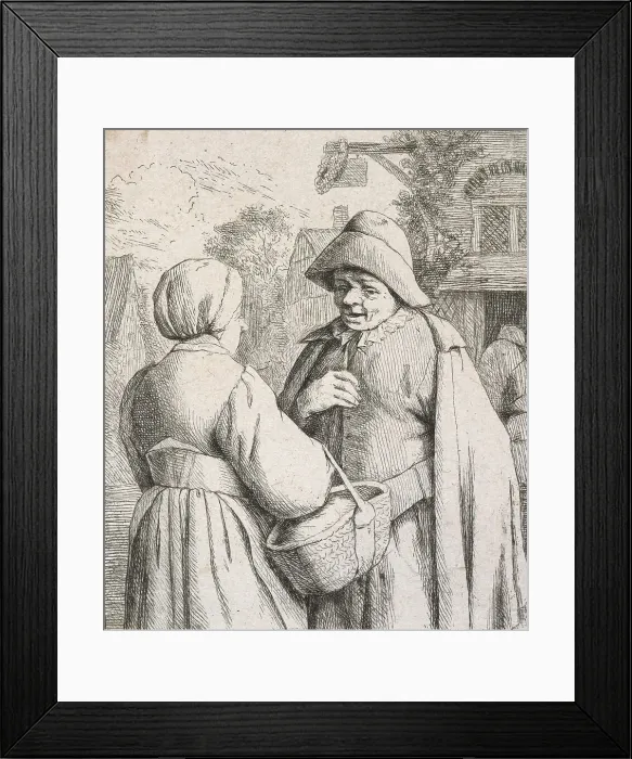 Framed Print : Man and woman conversing, 1673. Creator: Adriaen van Ostade Framed Print : Man and woman conversing, 1673. Creator: Adriaen van Ostade