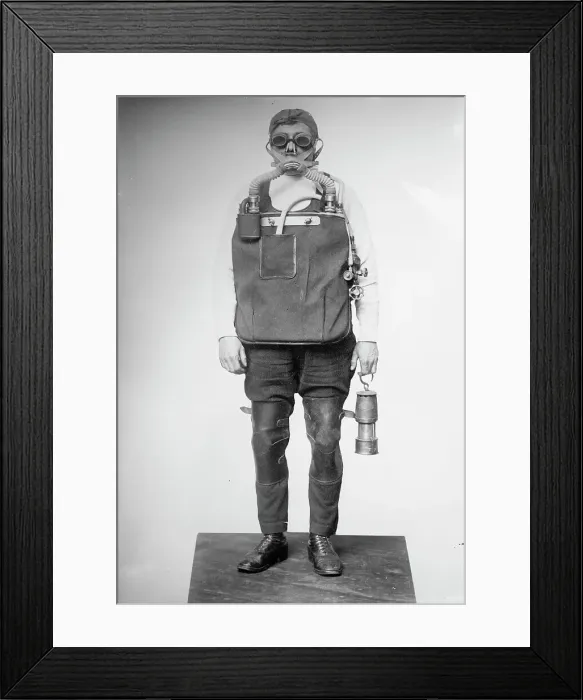 Framed Print : Mine rescuer, between c1910 and c1915. Creator: Bain News Service Framed Print : Mine rescuer, between c1910 and c1915. Creator: Bain News Service