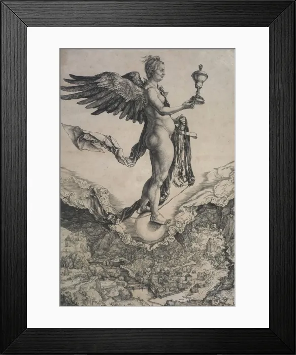Framed Print : Nemesis (the Great Fortune), c.1502. Creator: Albrecht Durer Framed Print : Nemesis (the Great Fortune), c.1502. Creator: Albrecht Durer