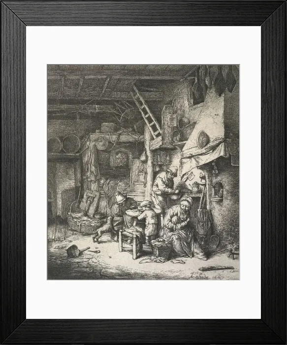 Framed Print : The family, 1647. Creator: Adriaen van Ostade Framed Print : The family, 1647. Creator: Adriaen van Ostade