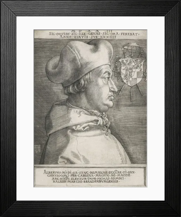 Framed Print : Cardinal Albrecht of Brandenburg (The large cardinal), 1523. Creator: Albrecht Durer Framed Print : Cardinal Albrecht of Brandenburg (The large cardinal), 1523. Creator: Albrecht Durer