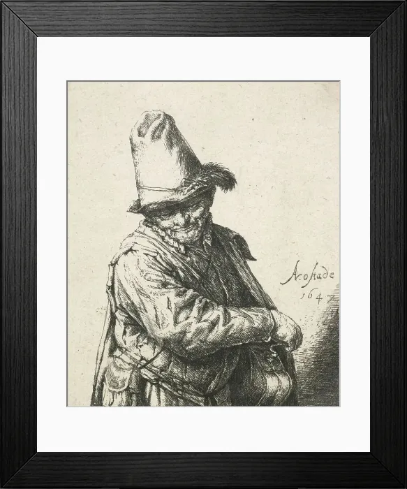 Framed Print : The organ-grinder, 1647. Creator: Adriaen van Ostade Framed Print : The organ-grinder, 1647. Creator: Adriaen van Ostade