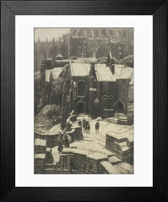 Framed Print : The Almonry, 1925. Creator: Frederick Landseer Maur Griggs Framed Print : The Almonry, 1925. Creator: Frederick Landseer Maur Griggs