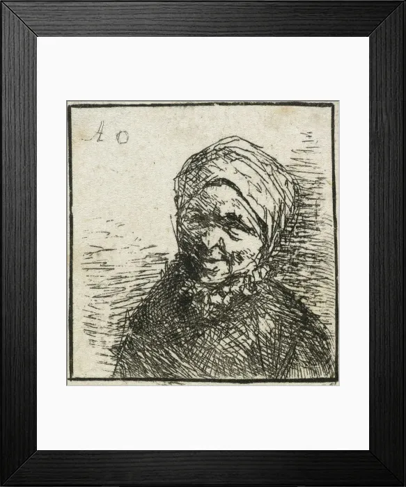 Framed Print : Bust of a peasant, c.1650-52. Creator: Adriaen van Ostade Framed Print : Bust of a peasant, c.1650-52. Creator: Adriaen van Ostade