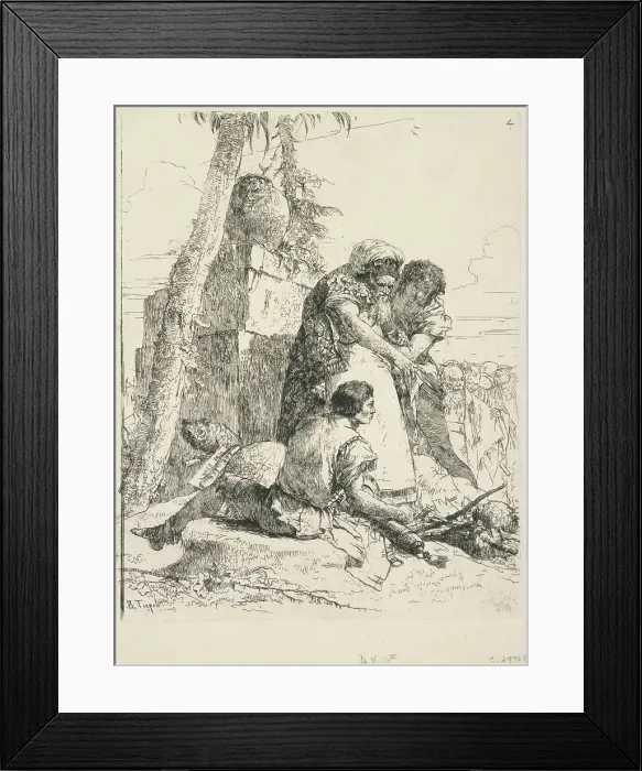 Framed Print : A scene of witchcraft. Plate 4 from: Scherzi di Fantasia (Sktches of Fantasy), 1743-50. Creator: Giovanni Battista Tiepolo Framed Print : A scene of witchcraft. Plate 4 from: Scherzi di Fantasia (Sktches of Fantasy), 1743-50. Creator: Giovanni Battista Tiepolo