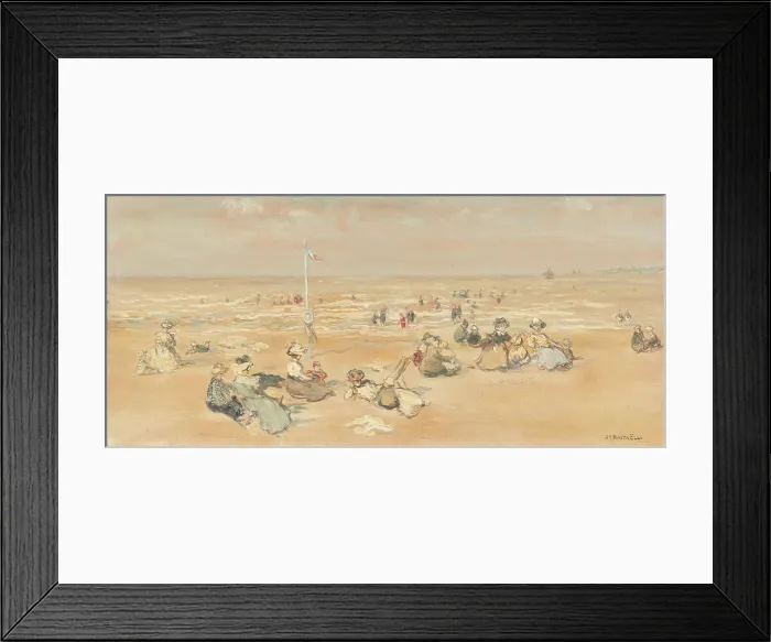 Framed Print : Une Après-Midi À La Plage, c1880s. Creator: Jean-François Raffaëlli Framed Print : Une Après-Midi À La Plage, c1880s. Creator: Jean-François Raffaëlli