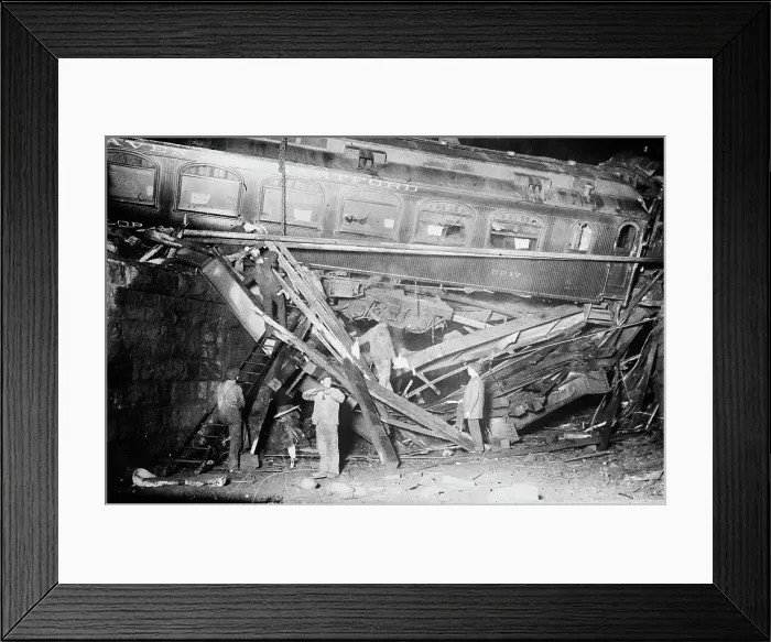 Framed Print : Westbrook Train Wreck, between c1910 and c1915. Creator: Bain News Service Framed Print : Westbrook Train Wreck, between c1910 and c1915. Creator: Bain News Service