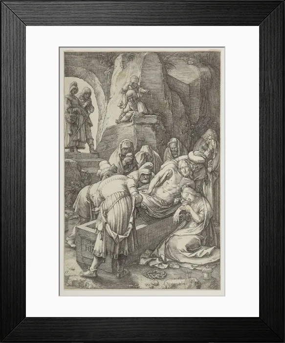 Framed Print : The Entombment, plate 11 from The Passion of Christ, 1596. Creator: Hendrik Goltzius Framed Print : The Entombment, plate 11 from The Passion of Christ, 1596. Creator: Hendrik Goltzius