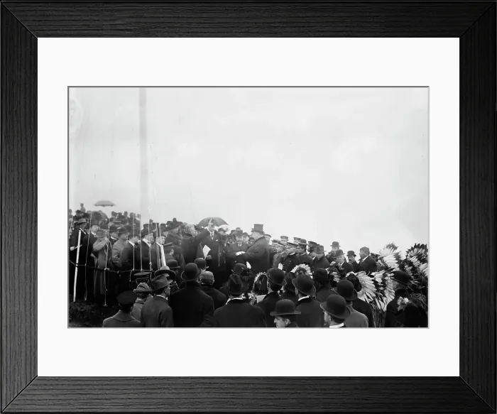 Framed Print : Taft at Indian Monument Dedication, 1913. Creator: Bain News Service Framed Print : Taft at Indian Monument Dedication, 1913. Creator: Bain News Service