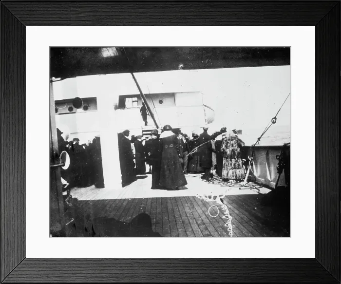 Framed Print : Survivors of TITANIC on CARPATHIA, 1912. Creator: Bain News Service Framed Print : Survivors of TITANIC on CARPATHIA, 1912. Creator: Bain News Service