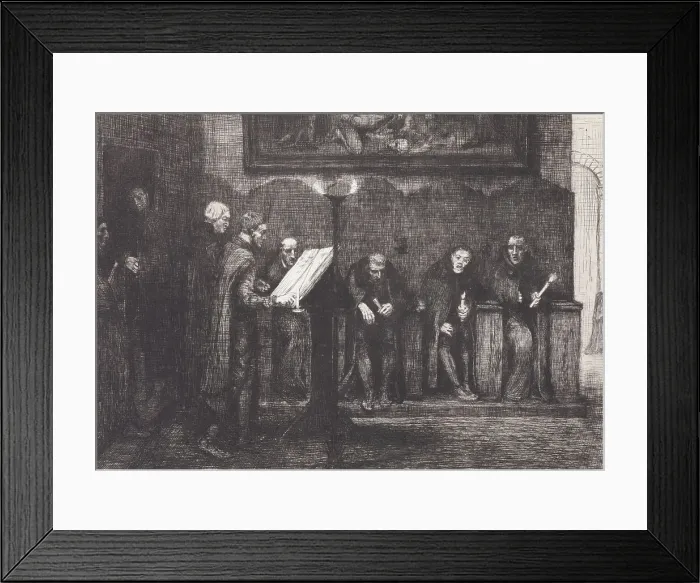 Framed Print : Les chantres Espagnols - Le Lutre (The Spanish cantors, or The lectern), 1865. Creator: Alphonse Legros Framed Print : Les chantres Espagnols - Le Lutre (The Spanish cantors, or The lectern), 1865. Creator: Alphonse Legros