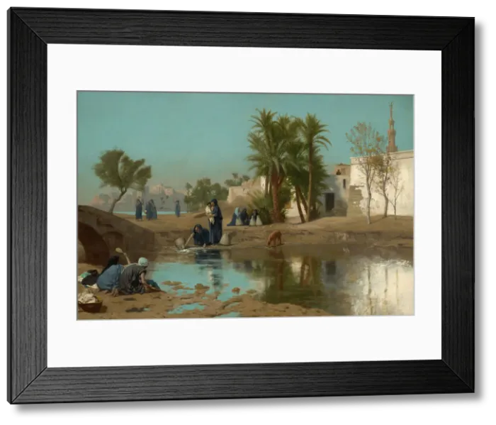 Framed Print : Fellah Women Drawing Water, c1873-75. Creator: Jean-Leon Gerome Framed Print : Fellah Women Drawing Water, c1873-75. Creator: Jean-Leon Gerome