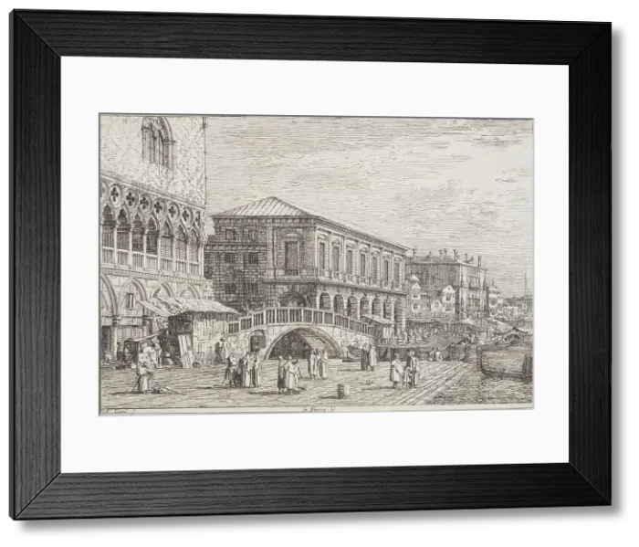 Framed Print : Le Preson V (The Prison). From: Vedute altre prese da i luoghi altre ideate da Antonio...1735-1746. Creator: Canaletto Framed Print : Le Preson V (The Prison). From: Vedute altre prese da i luoghi altre ideate da Antonio...1735-1746. Creator: Canaletto