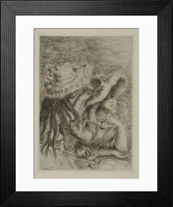 Framed Print : Le chapeau épinglé (Pinning the hat), 1894. Creator: Pierre-Auguste Renoir Framed Print : Le chapeau épinglé (Pinning the hat), 1894. Creator: Pierre-Auguste Renoir