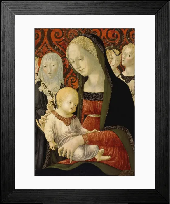 Framed Print : The virgin and the Child with Saint Catherine of Siena and Angels, 1490. Creator: Francesco di Giorgio Martini Framed Print : The virgin and the Child with Saint Catherine of Siena and Angels, 1490. Creator: Francesco di Giorgio Martini
