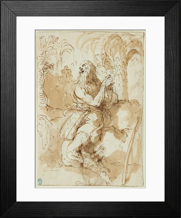 Framed Print : Saint Onophrius In The Wilderness, c1610-20. Creator: Jacopo Palma Framed Print : Saint Onophrius In The Wilderness, c1610-20. Creator: Jacopo Palma