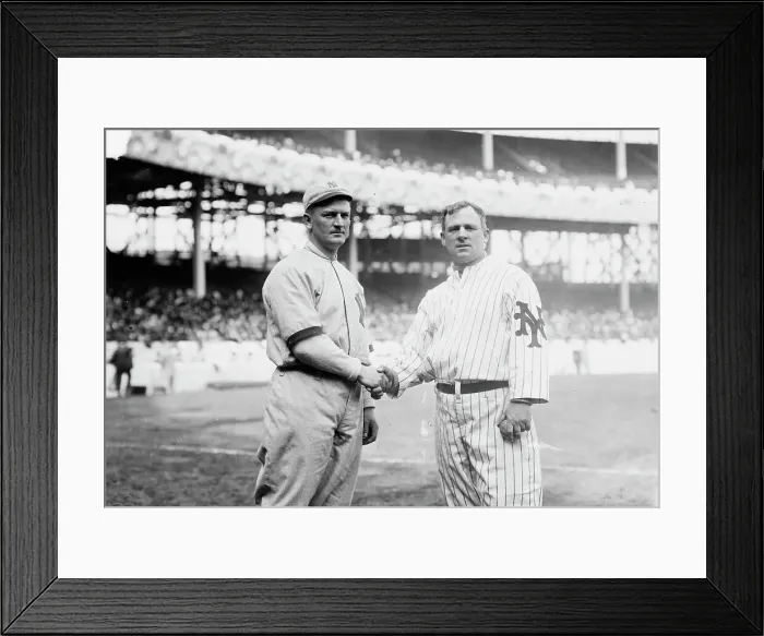Framed Print : Harry Wolverton, New York AL, at left and John McGraw, New York NL, at right at the Polo...1912. Creator: Bain News Service