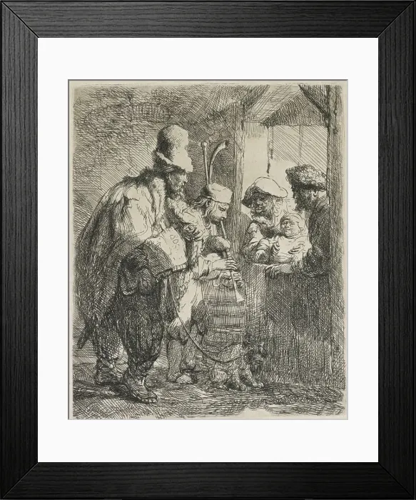 Framed Print : The strolling musicians, c.1635. Creator: Rembrandt Harmensz van Rijn Framed Print : The strolling musicians, c.1635. Creator: Rembrandt Harmensz van Rijn