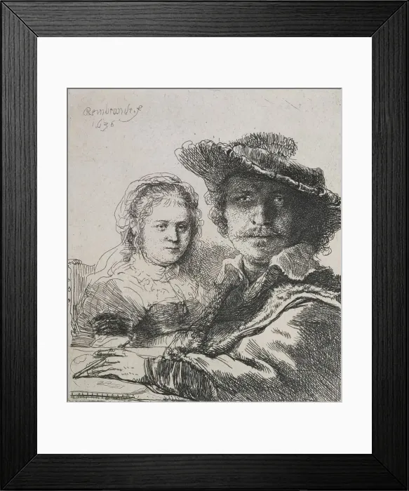 Framed Print : Self-portrait with Saskia, 1636. Creator: Rembrandt Harmensz van Rijn Framed Print : Self-portrait with Saskia, 1636. Creator: Rembrandt Harmensz van Rijn