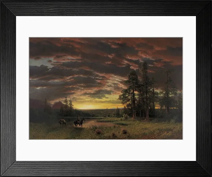 Framed Print : Evening on the Prairie, 1870. Creator: Albert Bierstadt Framed Print : Evening on the Prairie, 1870. Creator: Albert Bierstadt